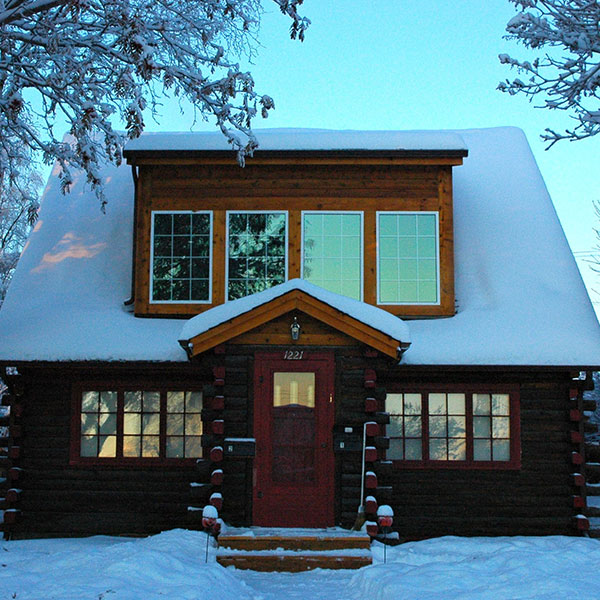 house full of snow